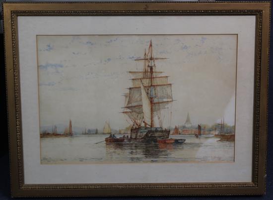 Frederick James Aldridge (1850-1933) An old Sussex port, 13.75 x 20.75in.